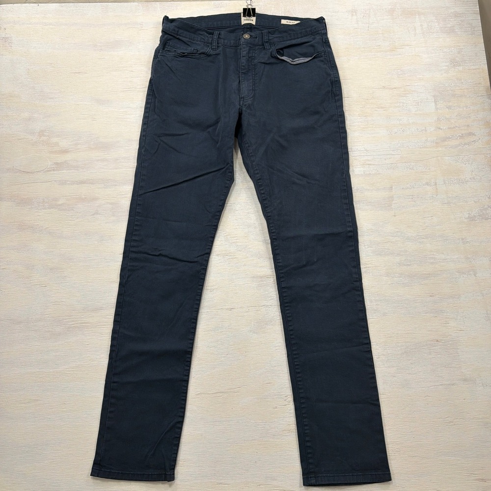 Flint and Tinder Pants 365 Slim Fit 32x34 Five Pocket Navy Blue Mens